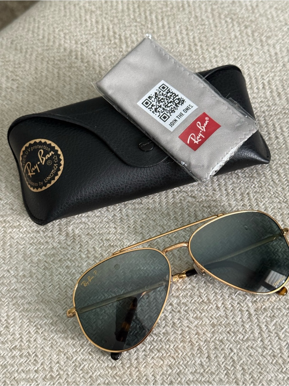 Ray-Ban Polarized Cromance Classic Gold Aviator Sunglasses - Picture 7 of 7